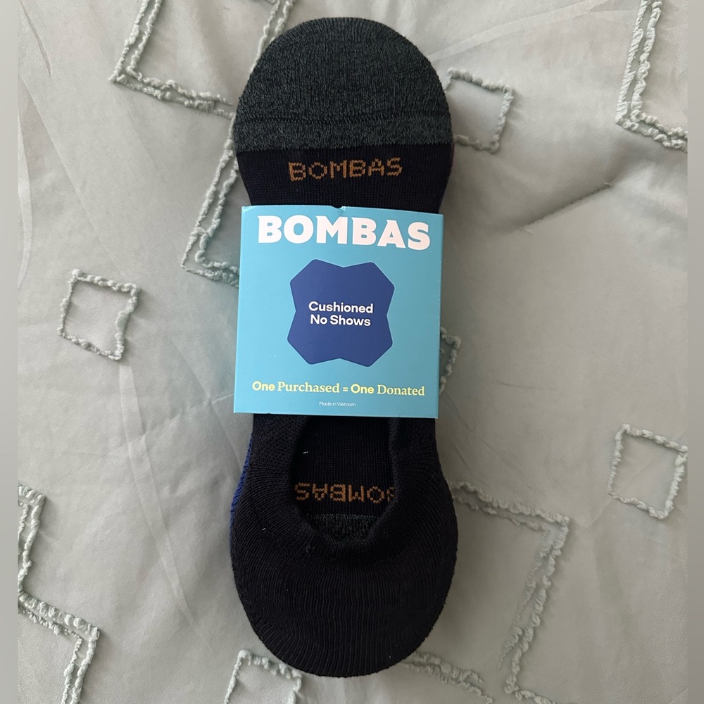 Bombas Cushioned No Show Socks Large NWT Midweight Supima Cotton